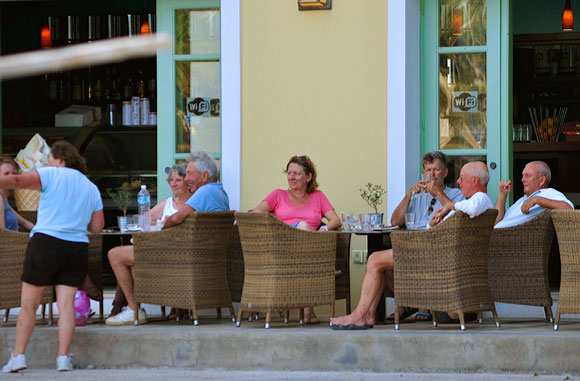 people at Dodonis in Frikes Ithaki Greece